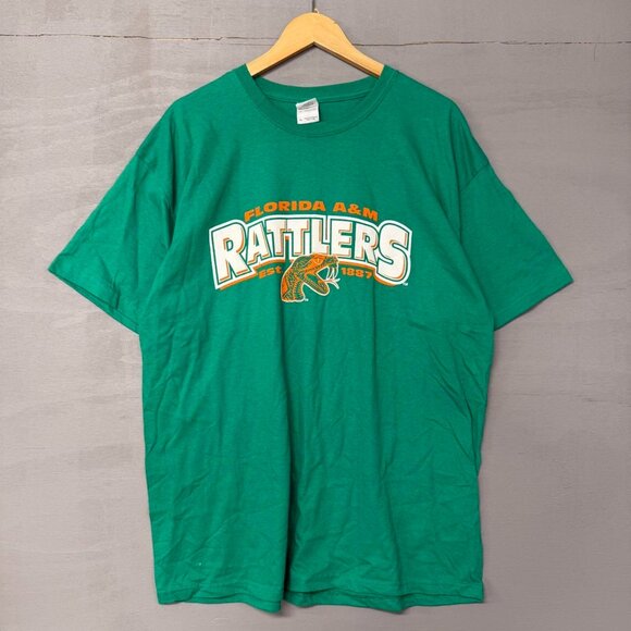 Vintage Florida A&M Rattlers Green Tee Shirt‎ XL - Picture 1 of 4